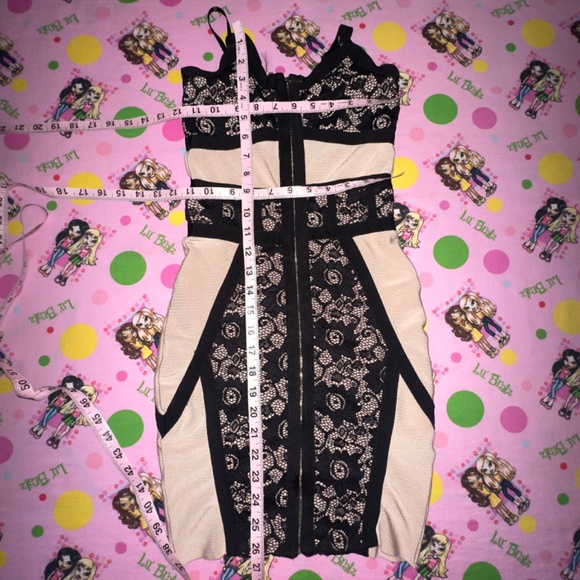 bebe bandage dress lace and beige - Picture 4 of 12